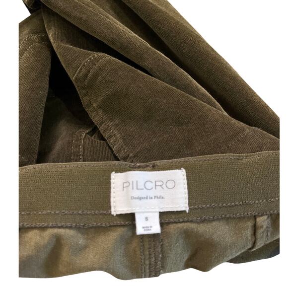 Pilcro Brown Corduroy Flare Cropped Pants Women’s Size S Stretch Cotton Velvet - Picture 6 of 9